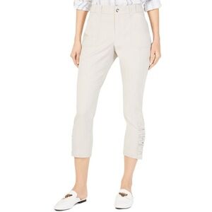 NWT INC Mid Rise Skinny Leg Crop Light Khaki Size 4 Pants